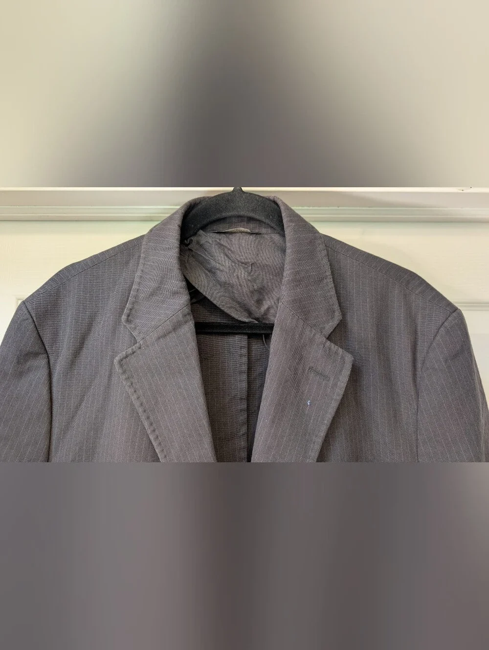 Banana Republic Gray Pinstripe Blazer Jacket 44R 100% Cotton